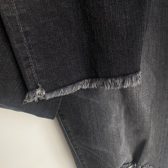 Fidelity Taylor Straight Crop Heart Attack Black Denim Jeans Size 28 - Picture 2 of 10